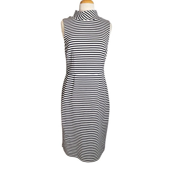 Boden Navy and White Striped Midi Dress - Picture 1 of 7